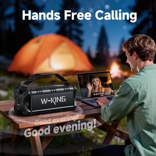 Miniatura 9 de W-KING - Altavoz Bluetooth, potente altavoz Bluetooth de 50 W, resistente al agua, gran altavoz portátil para exteriores inalámbrico para graves