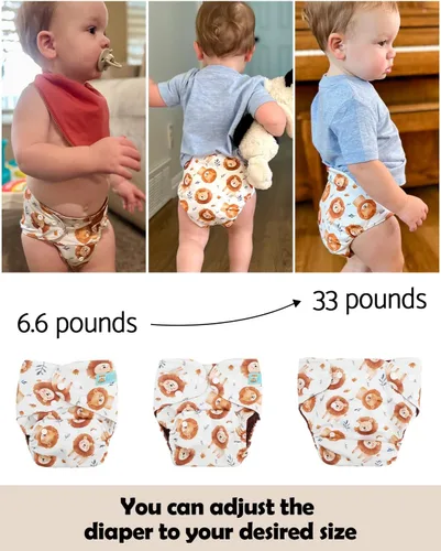 Miniatura 5 de ALVABABY Baby Cloth Diaper Cover, Swim Diaper,Nappy Shell Baby Girls and Boys Azul
