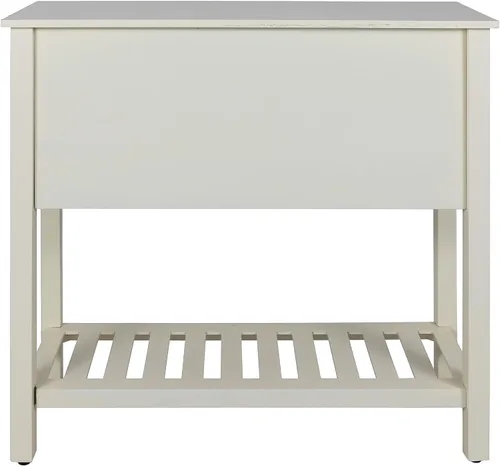 Miniatura 7 de Bailey Bead Board Mesa consola de madera con cuatro cajones con estante, acabado blanco antiguo