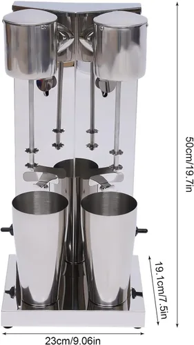 Miniatura 3 de Gdrasuya10 Máquina comercial de sacudida de leche, acero inoxidable doble cabeza eléctrica silenciosa máquina de batido de leche con taza de 27.1 fl