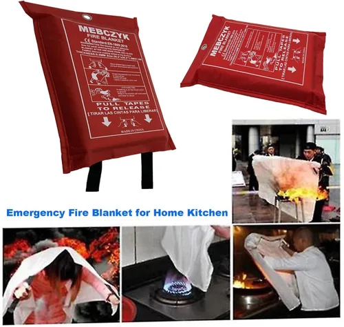 Miniatura 6 de Manta de emergencia para cocina con revestimiento de silicona. Manta ignífuga para el hogar para cocina, campamento, oficina, barbacoa, soldadura
