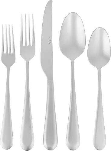 Miniatura 6 de Gibson Elite Earlston - Juego de cubiertos de 20 piezas, utensilios de acero inoxidable, tenedores, cucharas, cuchillos, servicio para 4