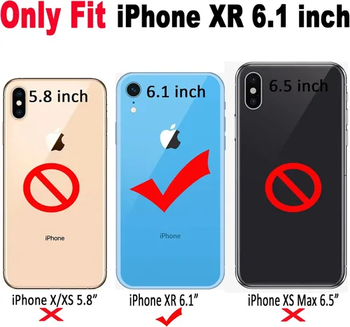 Miniatura 3 de Qokey Funda para iPhone XR de 6.1 pulgadas, lindo láser gradual Bling Love Heart Glitter Clear+Translucent Card Soft Wave Frame Anticaída 3D gruesa