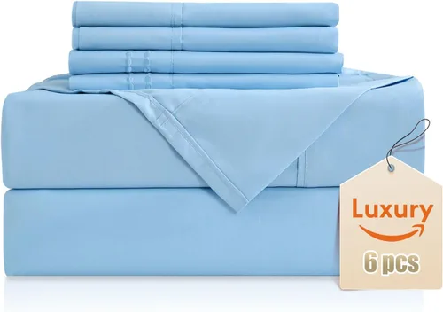 Miniatura 20 de CozySmile Juego de sábanas transpirables y refrescantes, sábanas de lujo de 4 piezas con bolsillo profundo para cama de tamaño matrimonial, se Beige