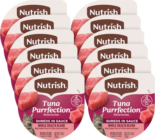 Miniatura 10 de Nutrish Ocean Fish-A-Licious - Alimento húmedo sin granos para gatos, mezcla de salud completa con pescado marino en copos reales y atún en salsa