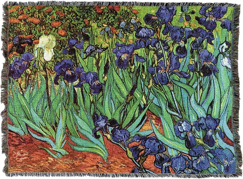 Miniatura 3 de Pure Country Weavers Manta de lirios de Vincent Van Gogh – Tapiz de regalo de arte fino tejido de algodón – Hecho en los Estados Unidos