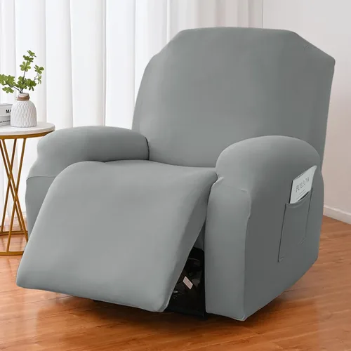 Miniatura 26 de vctops Fundas para sofá reclinable de 3 cuerpos, de punto, elásticas, suaves, lisas, antideslizantes, para sofá, protector de muebles con parte