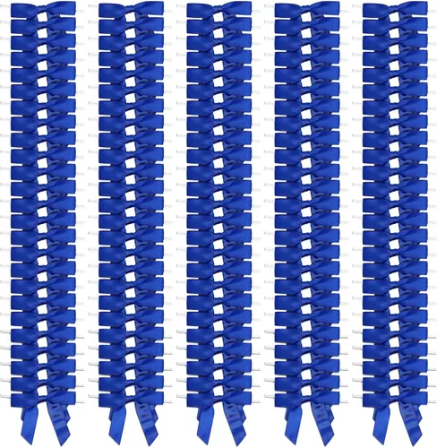 Bright Creations Lazos de regalo con lazos giratorios, 100 unidades, lazos de satén de 3 pulgadas y lazos de poliéster de 5.7 pulgadas, color azul