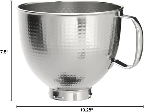 Miniatura 4 de Tazón de acero inoxidable KitchenAid de 5 cuartos para todas las batidoras de pie de cabeza inclinada de 4.5-5 cuartos KSM5SSBHM, acero inoxidable