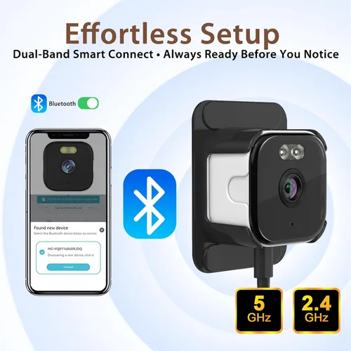 Miniatura 8 de EVERSECU Cámara de ventana 2K con soporte adhesivo, visión nocturna a color Starlight, detección de movimiento, audio de 2 vías, WiFi 2.4G/5G