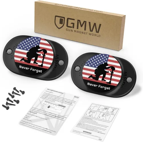 Miniatura 7 de GMW Gun Magnet [2-Pack] 30 lbs. Rating Magnetic Gun Mount HQ Rubber Coated Gun Magnet Buckler Series for Car, Truck, Desks, Safes, and Walls