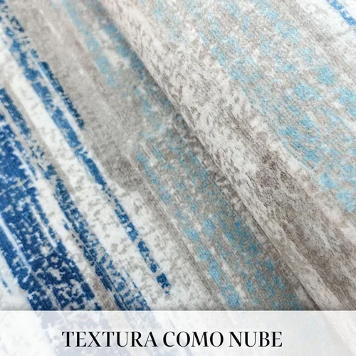 Miniatura 8 de Lansny Alfombra Abstracta de 2 x 6 Pulgadas, Alfombra Lavable Azul para Pasillo Antideslizante, Suave Alfombra Estampada para Cocina, Delgadas Azul