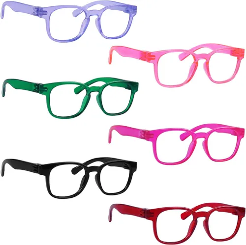 Miniatura 9 de BFOCO Pilot Gafas de Lectura Sin Metal Sin Tornillos Bisagras de Resorte Paquete de 6 Lectores de Gran Tamaño con Bisagras Dobles para Mujeres