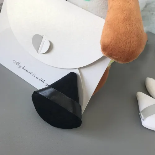 Miniatura 4 de 6 esponjas de maquillaje en polvo cosmético para base de algodón, almohadillas de maquillaje triangulares suaves, esponjas de maquillaje negras