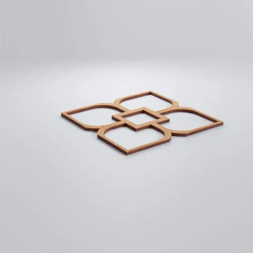 Miniatura 3 de 7 3/8"W X 7 3/8"H Extra Pequeña Olivia Decorativos Paneles De Pared De Madera Calado, Aliso Alder