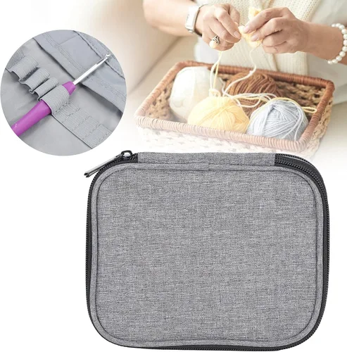 Miniatura 2 de Bolsa organizadora portátil, bolsa de almacenamiento de agujas de ganchillo, bolsa de almacenamiento de ganchos de ganchillo, bolsa