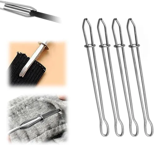 Miniatura 8 de Runsgo Juego de herramientas de enhebrador de cuerda, clips de costura, para reemplazo de cordón para sudaderas, pantalones cortos, pantalones