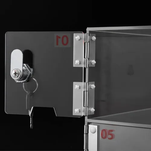 Miniatura 8 de Futchoy Caja transparente para casillero para teléfono celular con cerraduras de puerta y llaves, caja de bloqueo de acrílico para teléfono celular