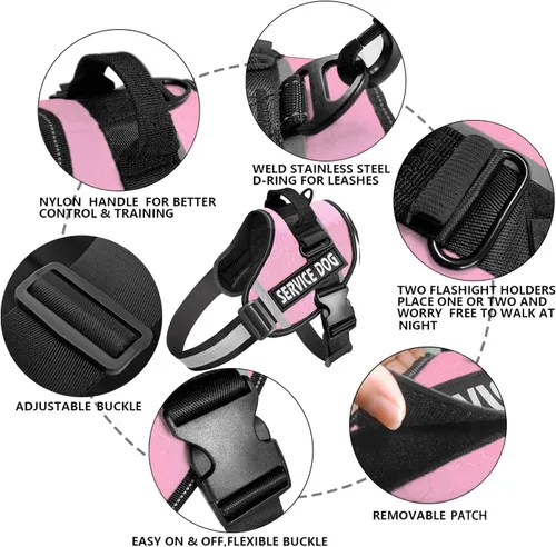 Miniatura 2 de JSXD - Arnés para perro, sin tirones, con asa ajustable, para exteriores, chaleco de nailon reflectante 3M, fácil control del perro, para perros