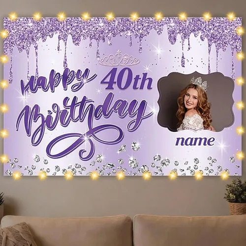 Miniatura 37 de Dicodes Decoraciones de cumpleaños de unicornio personalizadas para niñas, pancarta de cumpleaños de unicornio, decoración de cumpleaños de princesa