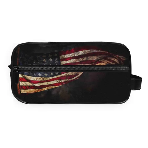 Miniatura 2 de Neceser de viaje de nailon, kit de afeitado, estuche de maquillaje, organizador de cosméticos para hombres y mujeres (bandera estadounidense)