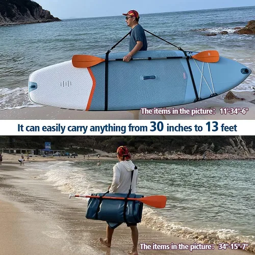 Miniatura 4 de Kolti Correa de transporte para tabla de remo, correa de soporte ajustable de alta resistencia para tabla de surf, tabla de remo, canoa, longboard