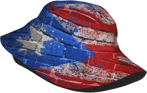 Miniatura 7 de Sombrero de pescador de Puerto Rico para el sol, sombrero de playa, divertido gorro de pescador, para exteriores, para hombres y mujeres, talla única