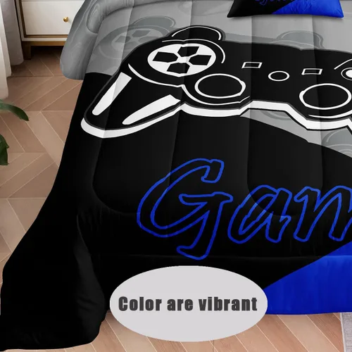 Miniatura 2 de Juego de ropa de cama de 6 piezas para videojuegos, juego de edredón para niños con sábana encimera, sábana bajera, fundas de almohada, funda de A37