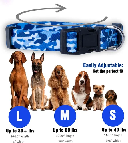 Miniatura 3 de Collar de perro de camuflaje (mediano, azul)