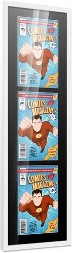 Miniatura 133 de Poster Palooza Marco de cómic con paspartú para 1 cómic de la Edad de Bronce publicado entre 1970 y 1985, marco de cómic negro para cómic de 7.25 x