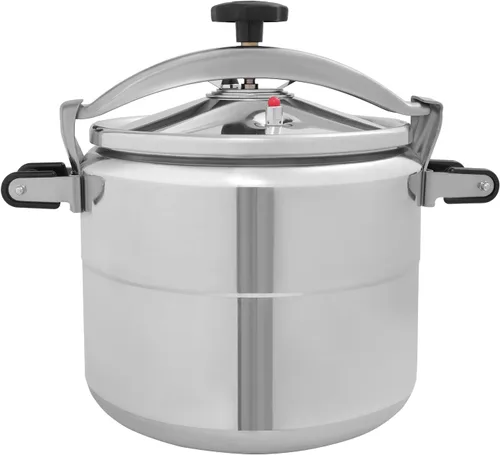 Olla a presión de 32qt/30L, ollas a presión de aluminio grandes con tapa, olla a presión comercial para estufa de gas de llama abierta