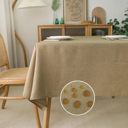 Miniatura 32 de NLMUVW Mantel de Lino Marrón para Mesas Redondas, Mantel Pequeño Color Chocolate, Cubierta de Mesa Estilo Granja para Cocina, Comedor, Café, 36