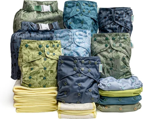 Miniatura 34 de Kinder Juego de 5 pañales de tela reutilizables para bebé, estilo bolsillo, camiseta atlética que absorbe la humedad, recién nacido a orinal 7-60