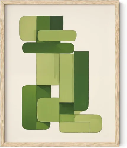 Miniatura 322 de HAUS AND HUES Arte abstracto moderno para pared, arte de sala de estar azul y verde, obra de arte moderna para paredes, imagen minimalista para sala