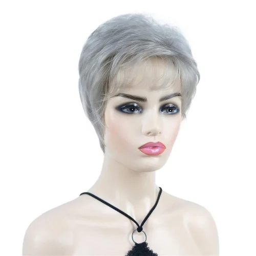Miniatura 3 de Wiginway corto rizado pelucas sintéticas con flequillo pelo premium natural moda pelucas para señora mujeres #101