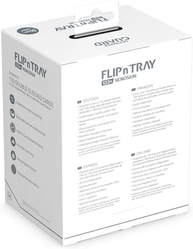 Miniatura 8 de Estuche Ultimate Guard Flip'n'Tray 100+, para 100 cartas con fundas dobles de TCG + bandeja para dados, negro, cierre magnético independiente