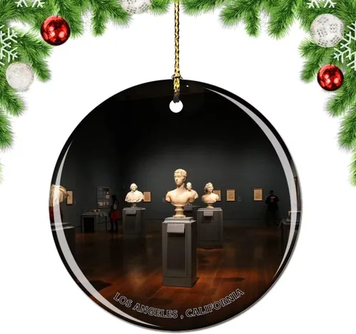 Miniatura 23 de California Los Ángeles Battleship Museum USA Christmas Tree Adorno Decoración Colgante Colgante Decoración City Travel Souvenir Collection Porcelana