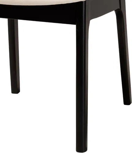 Miniatura 7 de Baxton Studio Dannon - Juego de 2 sillas de comedor, color crema/negro/marrón claro