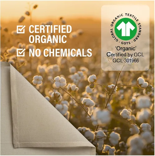 Miniatura 4 de Estopilla de algodón orgánico sin blanquear para colar, 2 cuadrados reutilizables con dobladillo, certificado GOTS, colador fino reutilizable