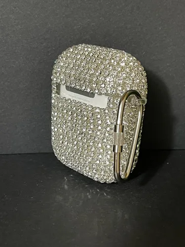 Miniatura 5 de Funda protectora para Airpods con diamantes, estuche de carga para Airpods con purpurina, lindo accesorio para Airpods, estuche rígido portátil
