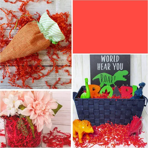 Miniatura 9 de TCAIRG - Relleno de papel triturado de corte arrugado (1/2 libra) para envolver regalos y relleno de cestas, papel triturado rojo para caja