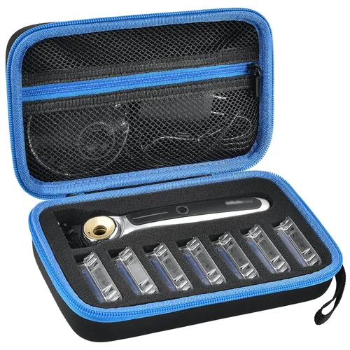 PAIYULE Funda de viaje compatible con Gillette con calefacción, kit de afeitado para hombres, soporte de almacenamiento para recambios de cuchilla,