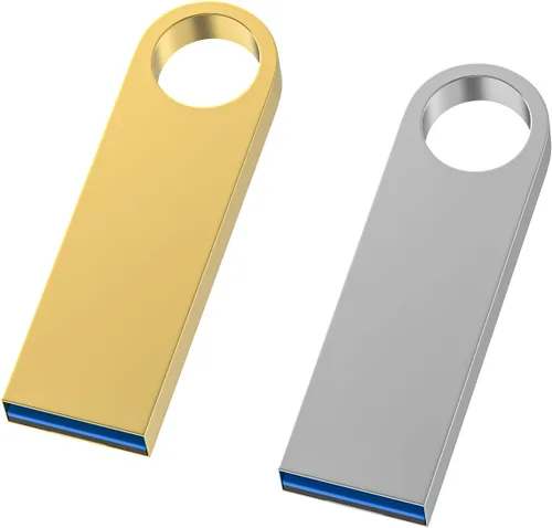Miniatura 12 de Paquete de 5 memorias USB de 128 GB con llaveros, Wooolken memorias USB 2.0 de metal elegante para PC, computadora portátil, computadora 5 PZAS