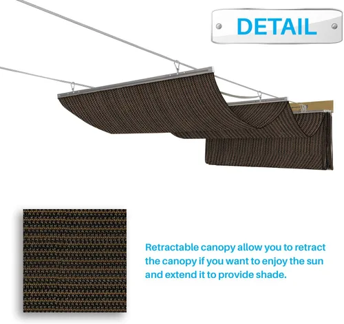 Miniatura 7 de Patio Cubierta de Sombra Retráctil para Pérgola de 3 pies de Ancho x 12 pies de Largo, Repuesto de Toldo, Cubiertas de Tela para Pérgolas al Aire