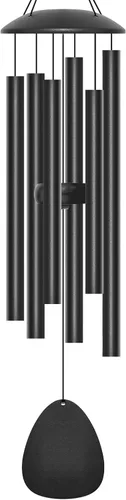 Miniatura 11 de Campanillas de viento para exteriores, campanillas de viento de metal de tono profundo de 32 pulgadas con 6 tubos de aluminio grueso, campanillas
