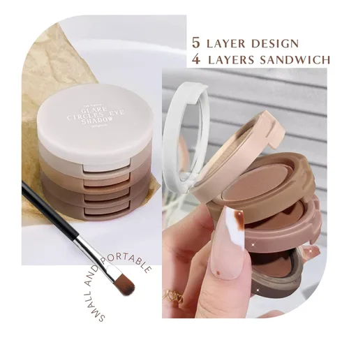 Miniatura 5 de HOSAILY Paleta de sombra de ojos mate 4 en 1, sombra de ojos marrón topo neutro para mujeres mayores, maquillaje de sombra de ojos en polvo