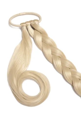 Miniatura 5 de LullaBellz Extensión de cabello sintético – Trenza, grande de 26 pulgadas de largo, rubio californiano, base de banda para el cabello, cabello