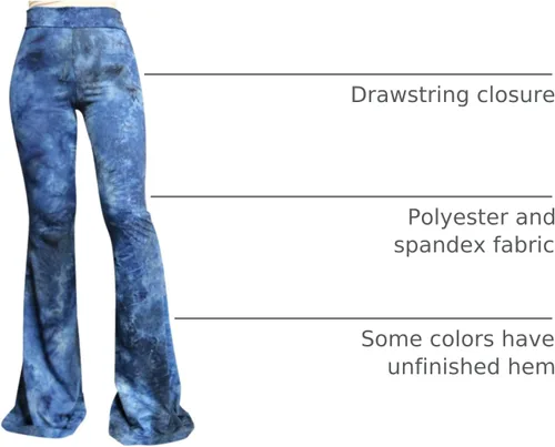 Miniatura 137 de ShopMyTrend - Pantalones de yoga largos con piernas anchas y acampanadas estilo palazzo, con cintura alta, para mujer