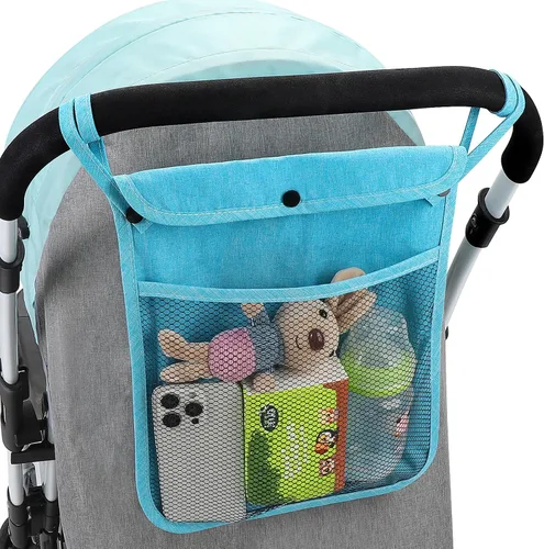 Miniatura 10 de Accmor Organizador universal de cochecito, bolsa de malla para Uppababy, Nuna, Britax, Doona, cochecitos de malla ajustable antideslizante