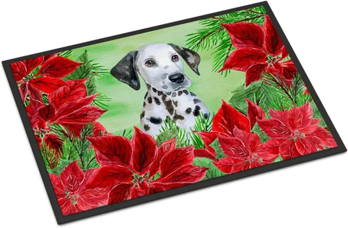 Miniatura 116 de Caroline's Treasures CK1311MAT Cavalier Spaniel Poinsettas - Felpudo de 18 x 27 pulgadas, tapete para puerta delantera, interior y exterior